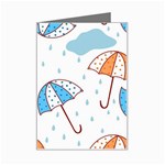 Rain Umbrella Pattern Water Mini Greeting Card