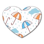Rain Umbrella Pattern Water Heart Mousepad