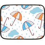 Rain Umbrella Pattern Water Two Sides Fleece Blanket (Mini)