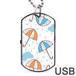 Rain Umbrella Pattern Water Dog Tag USB Flash (One Side)