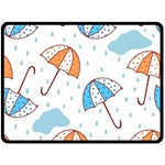 Rain Umbrella Pattern Water Two Sides Fleece Blanket (Large)