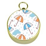 Rain Umbrella Pattern Water Gold Compasses