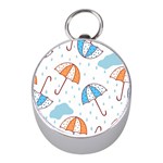 Rain Umbrella Pattern Water Mini Silver Compasses