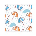 Rain Umbrella Pattern Water Square Satin Scarf (30  x 30 )