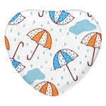 Rain Umbrella Pattern Water Heart Glass Fridge Magnet (4 pack)