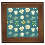 Drawing Flowers Meadow White Framed Tile