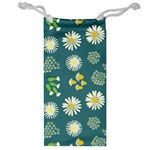 Drawing Flowers Meadow White Jewelry Bag