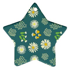 Drawing Flowers Meadow White Star Ornament (Two Sides) from UrbanLoad.com Front