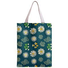Drawing Flowers Meadow White Zipper Classic Tote Bag from UrbanLoad.com Front