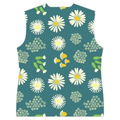 Drawing Flowers Meadow White Women s Button Up Vest from UrbanLoad.com Back