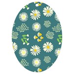 Drawing Flowers Meadow White UV Print Acrylic Ornament Oval