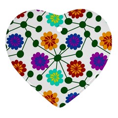 Bloom Plant Flowering Pattern Heart Ornament (Two Sides) from UrbanLoad.com Back