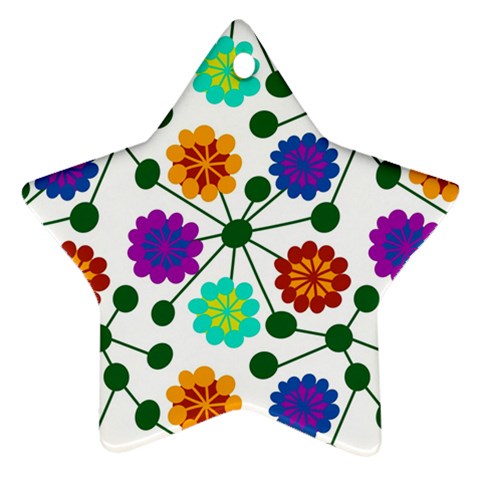 Bloom Plant Flowering Pattern Star Ornament (Two Sides) from UrbanLoad.com Front