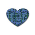 Fish Pike Pond Lake River Animal Rubber Heart Coaster (4 pack)