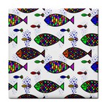 Fish Abstract Colorful Tile Coaster