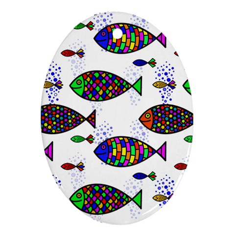 Fish Abstract Colorful Ornament (Oval) from UrbanLoad.com Front