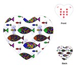 Fish Abstract Colorful Playing Cards Single Design (Heart)