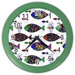 Fish Abstract Colorful Color Wall Clock