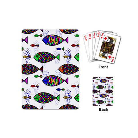 Fish Abstract Colorful Playing Cards Single Design (Mini) from UrbanLoad.com Back