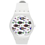 Fish Abstract Colorful Round Plastic Sport Watch (M)