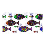 Fish Abstract Colorful Satin Wrap 35  x 70 