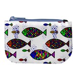 Fish Abstract Colorful Large Coin Purse
