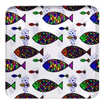 Fish Abstract Colorful Square Glass Fridge Magnet (4 pack)