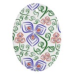 Bloom Nature Plant Pattern Ornament (Oval)