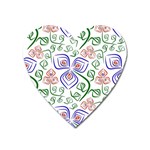 Bloom Nature Plant Pattern Heart Magnet