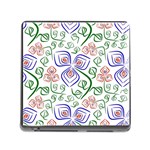Bloom Nature Plant Pattern Memory Card Reader (Square 5 Slot)