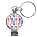 Pen Peacock Colors Colored Pattern Nail Clippers Key Chain