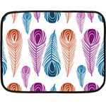 Pen Peacock Colors Colored Pattern Two Sides Fleece Blanket (Mini)