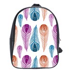 Pen Peacock Colors Colored Pattern School Bag (Large)
