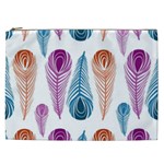 Pen Peacock Colors Colored Pattern Cosmetic Bag (XXL)