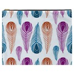 Pen Peacock Colors Colored Pattern Cosmetic Bag (XXXL)