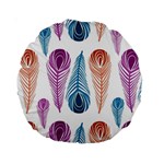 Pen Peacock Colors Colored Pattern Standard 15  Premium Round Cushions