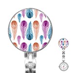 Pen Peacock Colors Colored Pattern Stainless Steel Nurses Watch