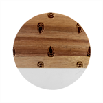 Pen Peacock Colors Colored Pattern Marble Wood Coaster (Round)