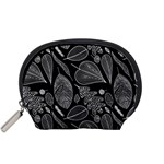 Leaves Flora Black White Nature Accessory Pouch (Small)