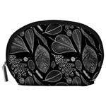 Leaves Flora Black White Nature Accessory Pouch (Large)