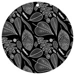 Leaves Flora Black White Nature UV Print Acrylic Ornament Round