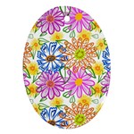 Bloom Flora Pattern Printing Oval Ornament (Two Sides)