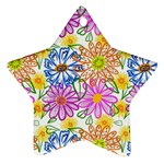 Bloom Flora Pattern Printing Star Ornament (Two Sides)