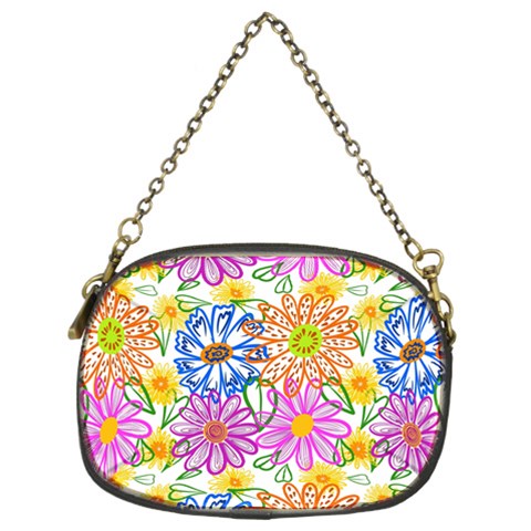 Bloom Flora Pattern Printing Chain Purse (Two Sides) from UrbanLoad.com Front