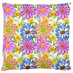 Bloom Flora Pattern Printing Standard Premium Plush Fleece Cushion Case (One Side)