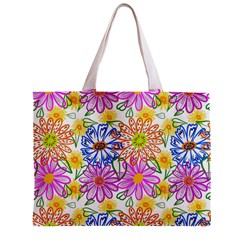 Bloom Flora Pattern Printing Zipper Mini Tote Bag from UrbanLoad.com Back