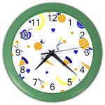 Pattern-fruit-apples-green Color Wall Clock