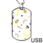 Pattern-fruit-apples-green Dog Tag USB Flash (Two Sides)