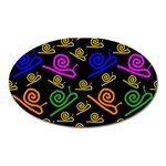 Pattern-repetition-snail-blue Oval Magnet