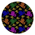 Pattern-repetition-snail-blue Magnet 5  (Round)